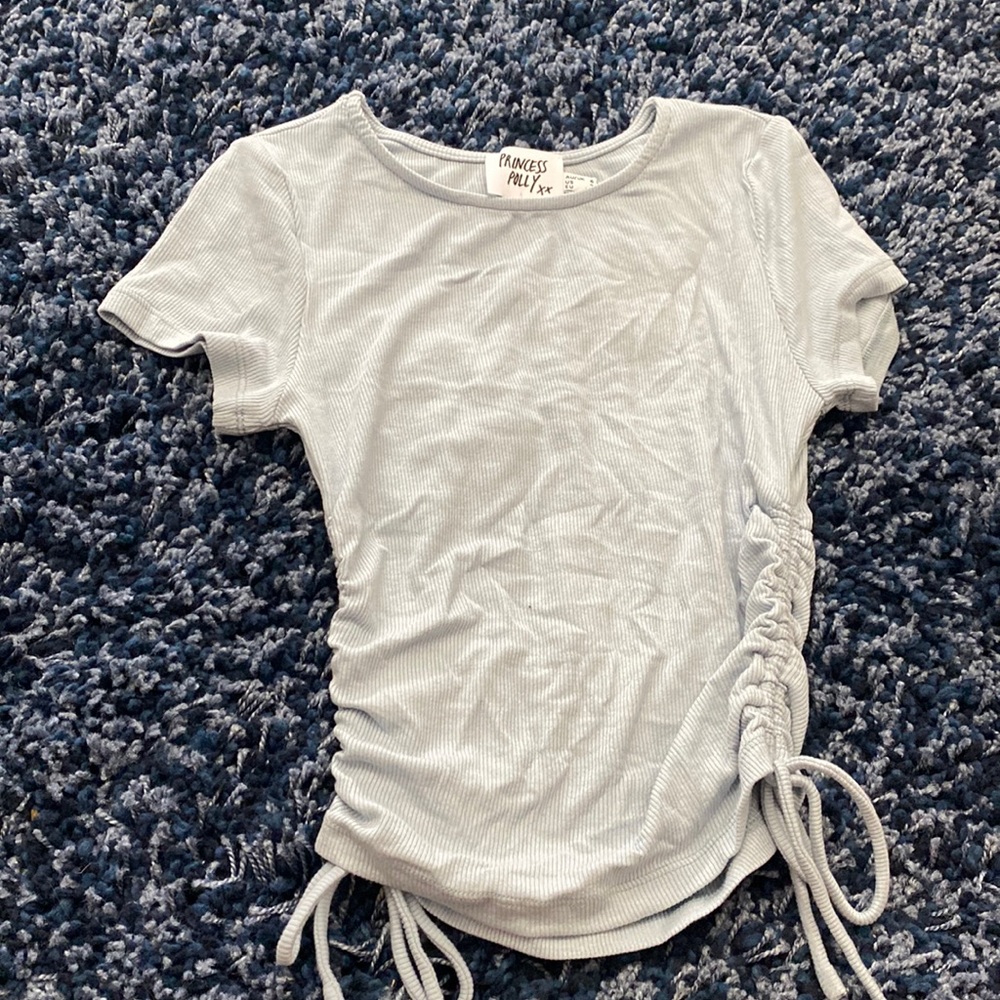PRINCESS POLLY Blue Scrunched Shirt